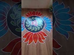 Rangoli with painting.#rangoli #floormuggulu #art