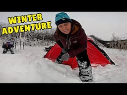 Winter Camping in Alaska Mountains | Mother and Son Adventure