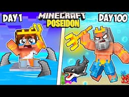 I Survived 100 Days as POSEIDON in Minecraft