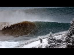 Subzero -8 Surfing in Nova Scotia (Blizzard Conditions)