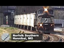 My one time filming an NS RoadRailer train - Hannibal, MO 4/15/07