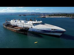 Kayaked to an Abandoned Fast Ferry, once the Pride of Greek Shipping