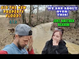 CHECKING FLOOD DAMAGE AT PARIS PROPERTY | work, couple builds, tiny house, homesteading, off-grid |