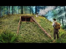 I Found The Largest Underground House and Stayed Here To Live! - ASMR BUSHCRAFT