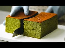 Matcha Castella Cake｜Oil-Free & Super Fluffy! Home Recipe