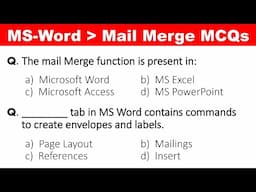 Mail Merge in Microsoft Word | मेल मर्ज से आने वाले सभी महत्वपूर्ण प्रश्न | Mailings Menu