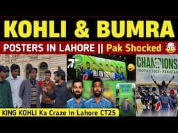 INDIAN TEAM PLAYERS VIRAT & BUMRAH POSTERS  IN LAHORE FOR CHAMPIONS TROPHY