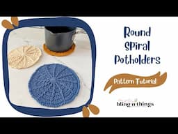 Spiral Potholder Crochet Pattern, How to Crochet a Potholder / Hot Pad