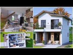 House Design 5m x 6m | Two Storey Tiny House Design | 3Bedrooms