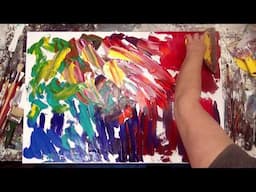 Abstract forest painting in rainbow colors - live demo by Tatiana iliina