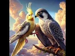 Calopsita + Falcão Pericano  #birds #Cockatiel #calopsita #falcon