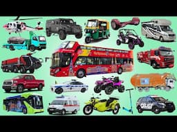 Police Cars, Ambulances, Fire Trucks, Trucks, Cars, Buses, Helicopter | Street Vehicles Collections