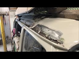 How to repair a 1970s VW camper Roof gutter, Bay window T2 classic car plus hydraulic shrinker