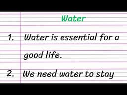 Water Essay in English 10 Lines || 10 Lines Essay on Water || Essay on Water in English