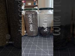 Reuse your spaghetti jars and your cricut to organize your pantry staples!  #cricut #organize #reuse