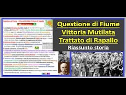 Questione di Fiume -D'annunzio - Vittoria Mutilata- Trattato di Rapallo - Riassunto storia