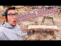 Making a RUSTIC BENCH with ONLY A CHAINSAW!