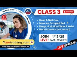 LIVE 4YourCNA Classroom! Class 3 - Learn CNA Skills: Bed Making & Blood Pressure! 🛏️🩺