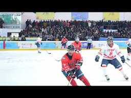 ITBP Vs LSRC Army during Khelo India Winter Games-2025 at NDS Ice Hockey Stadium