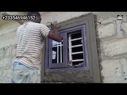 Making window design with cement and sand