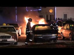 (Arrival Video)MABAS24 Harvey,IL Engine Company 3-Fully Involved Car Fire