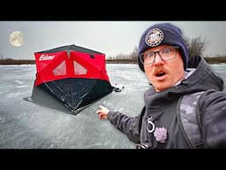 First Ice Portable Camping On A TROPHY LAKE! (We Made A Big Mistake)