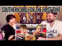 Two Brits try Southern BBQ for the first time! | REACTION