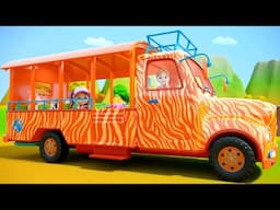 Wheels On The Bus Jungle Safari, Vehicle Songs and Nursery Rhymes for Kids