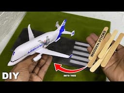 Beluga Airbus A330 Cargo plane handmade from wooden sticks