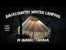 BACKCOUNTRY WINTER CAMPING IN CANADA // hiking and camping trip in Outaouais, Quebec