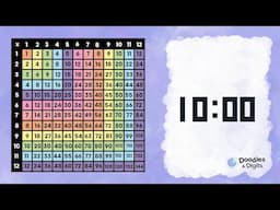 10 Minute Calming Classroom Timer with Multiplication Chart | Soothing Music for Focus