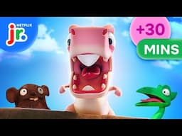 Baby T-Rex BEST Moments 🦖 Bad Dinosaurs +30 Minutes Compilation | Netflix Jr