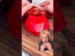 ASMR Red Dubai Chocolate #shorts #reactions #valentinesday