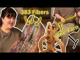 Spinning ONE Glorious YARN with 383 Fibers 🧶 This is Floof Mountain!