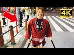 A cute Japanese girl Akinasu guided me around Asakusa at night by rickshaw😊