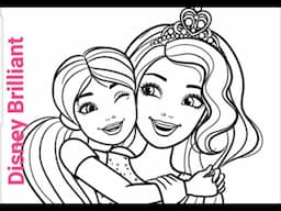 Coloring Drawing Disney Brilliant Barbie 2025 l Black Barbie Girl Bubble Fairy Wings ASMR