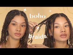 How to: Boho Braids with Natural Hair | Protective Hair Style