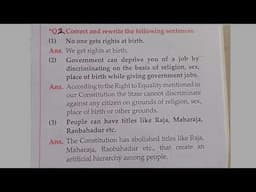 std 7 civics|| 4. Fundamental rights questions and answers