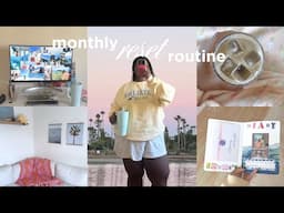 MONTHLY RESET ROUTINE | cleaning + decluttering, setting goals, self care, prepping for february