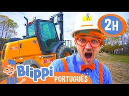 Blippi Explora uma Empilhadeira! | 2 HORAS DO BLIPPI BRASIL! | Vídeos Educativos para Crianças