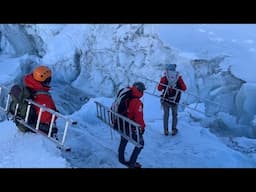 Fixing rope’s and carrying ladder’s inside khumbuicefall #opening routes for climbers on everest