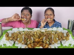 40 Idiyappam with Aattu Kaal Paaya Eating Challenge in Tamil Foodies Divya VS Anushya