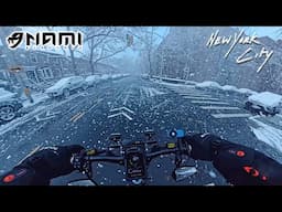 Snowy NYC Commute on the Nami Klima Max| eScooter ride POV [4K]