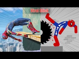 Spiderman vs Stickman | Stickman Dismounting funny and epic moments | Like a boss compilation #146