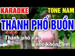 THÀNH PHỐ BUỒN Karaoke Nhạc Sống Tone Nam - Mai Phạm Karaoke