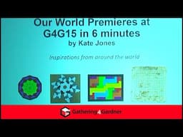 Kate Jones - Our World Premieres at G4G15 - 2024 - G4G15 February 2024