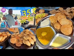 35 रुपए में 7 पुरी,सब्ज़ी, जलेबी भर पेट नाश्ता Ranchi Ka Favourite Breakfast | Street Food India