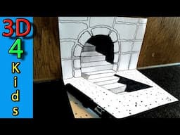 How to draw Cellar stairs 3D Step by Step !!