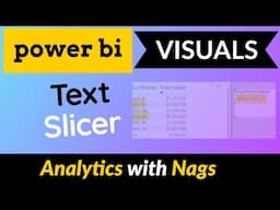 What is Text Slicers in Power BI | How to use Text Slicers in Power BI | Visuals with nags