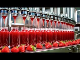 How Tons Of Strawberries Are Farming And Processing Intro Strawberry Jam  - Strawberry Jam Factory